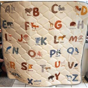 Animal Alphabet Baby Play Mat 47x47 Extra Thick Washable Non-Slip